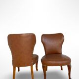 Set of the side chairs and stool for leg, 1950s.