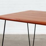 Table de salle à manger en teck vintage Mid Century Design 60's 70's hairpins