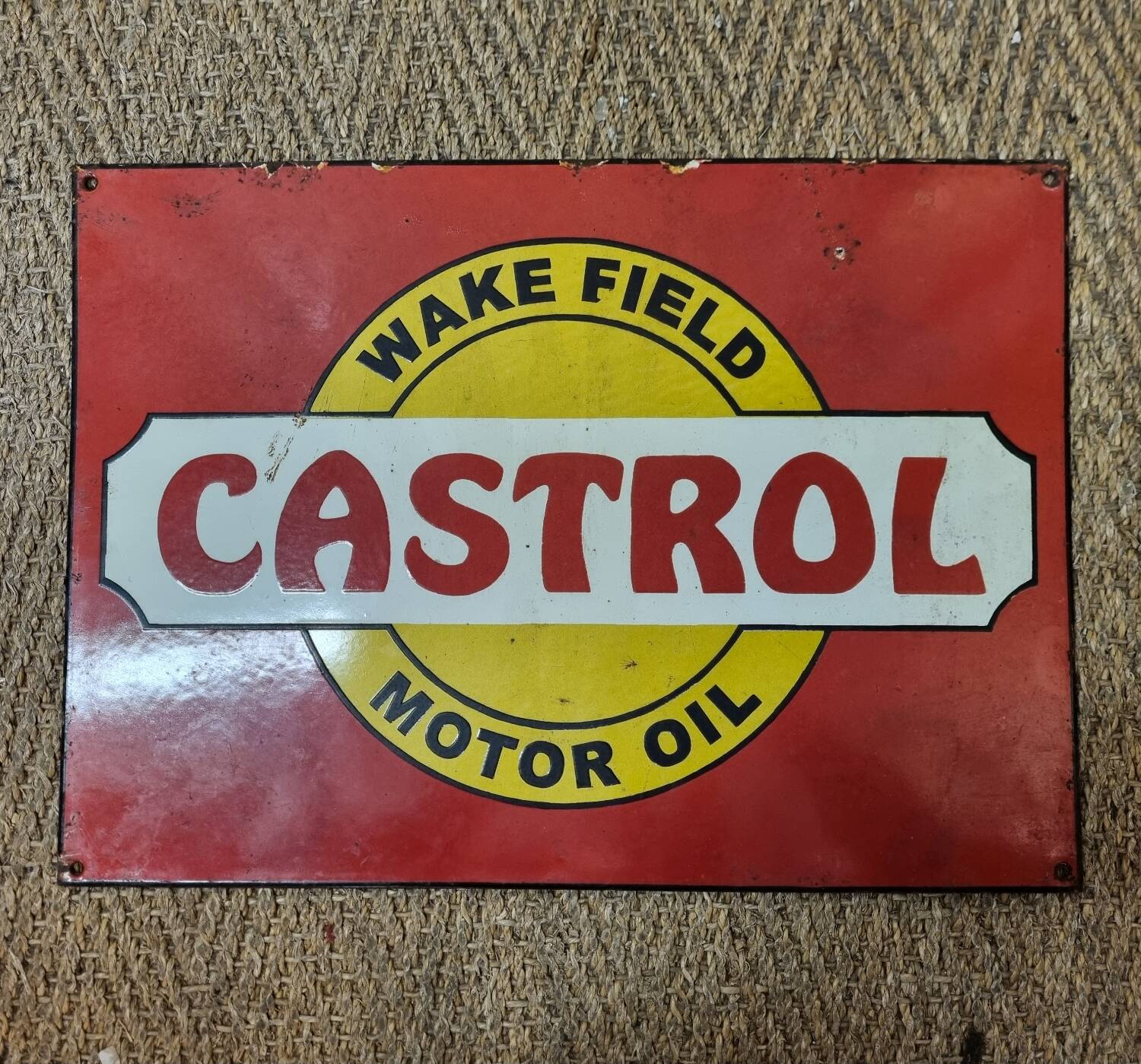 Castrol enameled plate from 1960