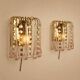 Set of 2 Hollywood Regency Murano glass wall lamps, 1970s