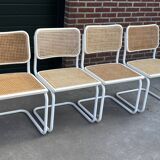 Set of 4 Cesca b32 model chairs in white dining chair