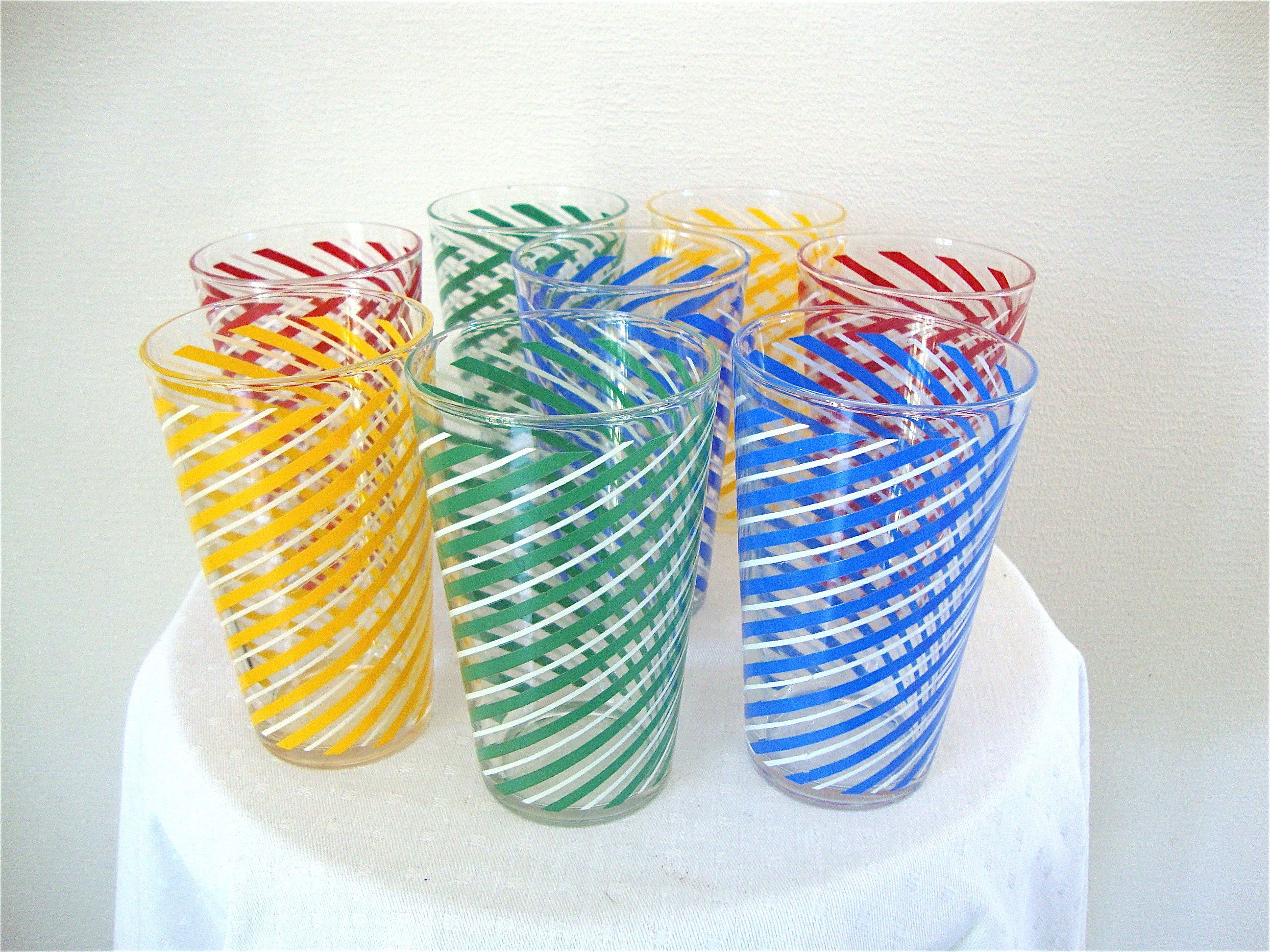 Series of 8 orangeade glasses