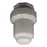 French Art Deco Skyscraper Ceiling Light White Opaque Glass - Limoges Mount