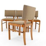 1930s Set of Four Restored Art Deco Dininng Chairs, Czechoslovakia
