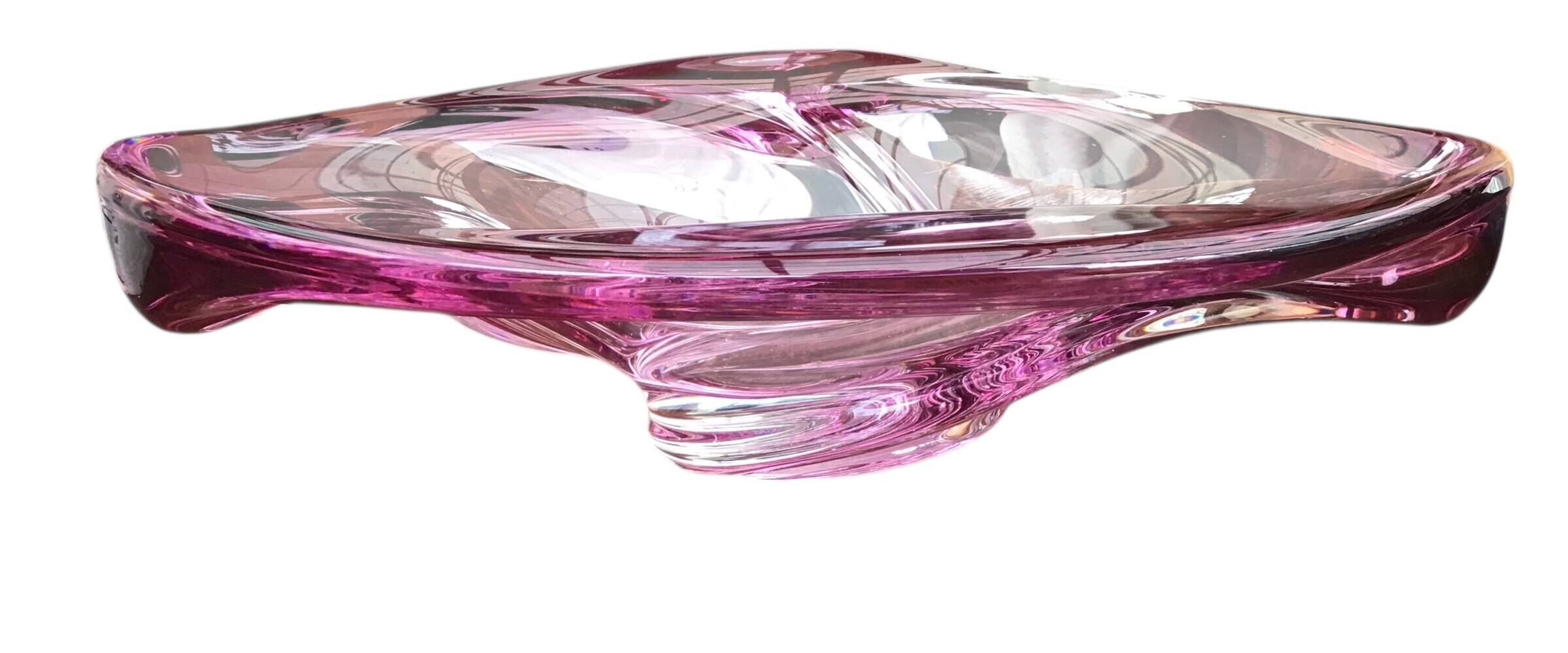 Val Saint-Lambert crystal centrepiece – Wave model circa 1950
