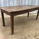 Rustic antique farmhouse table in solid oak with 1 drawer.