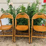3 Thonet B751 folding chairs curved wood