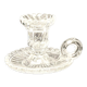 Candle holder with cup and handle in worked glass