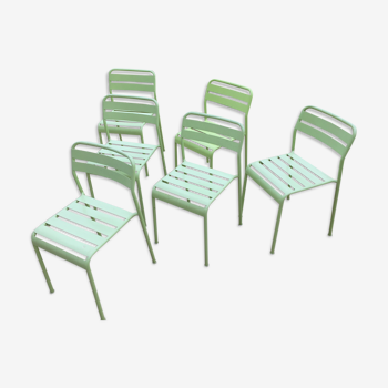 Six chaises empilables en métal Roxö par Ola Wihlborg pour Ikea 2010