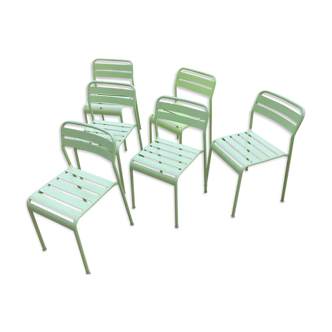 Six chaises empilables en métal Roxö par Ola Wihlborg pour Ikea 2010