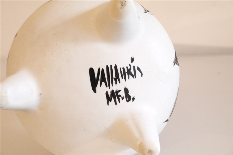 Vallauris ceramic tripod vase 1960