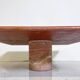 Red travertine coffee table attributed to Angelo Mangiarotti, Italy, 1970s