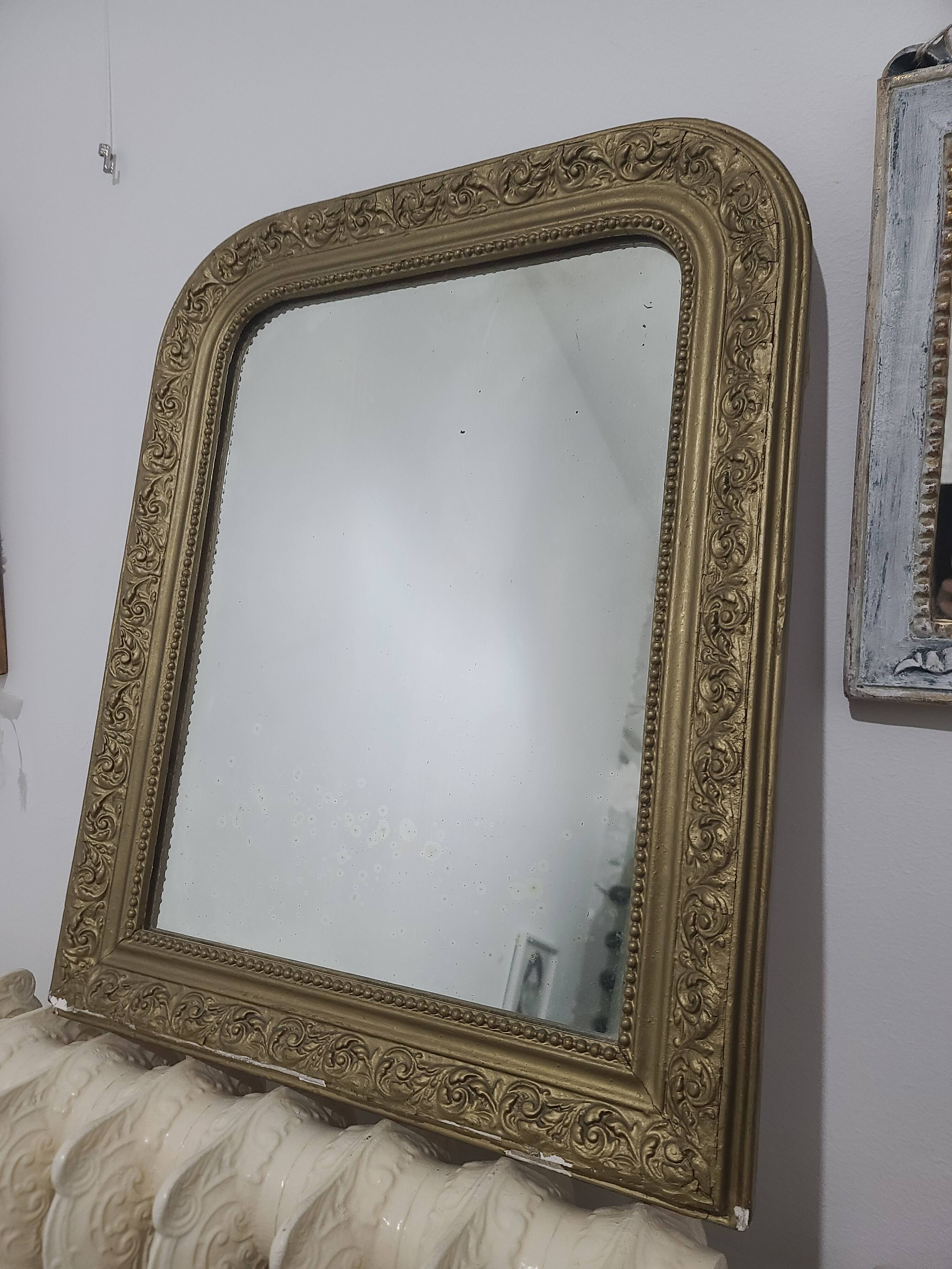 Miroir Doré Style Ancien / Louis Philippe - Arrière Rond