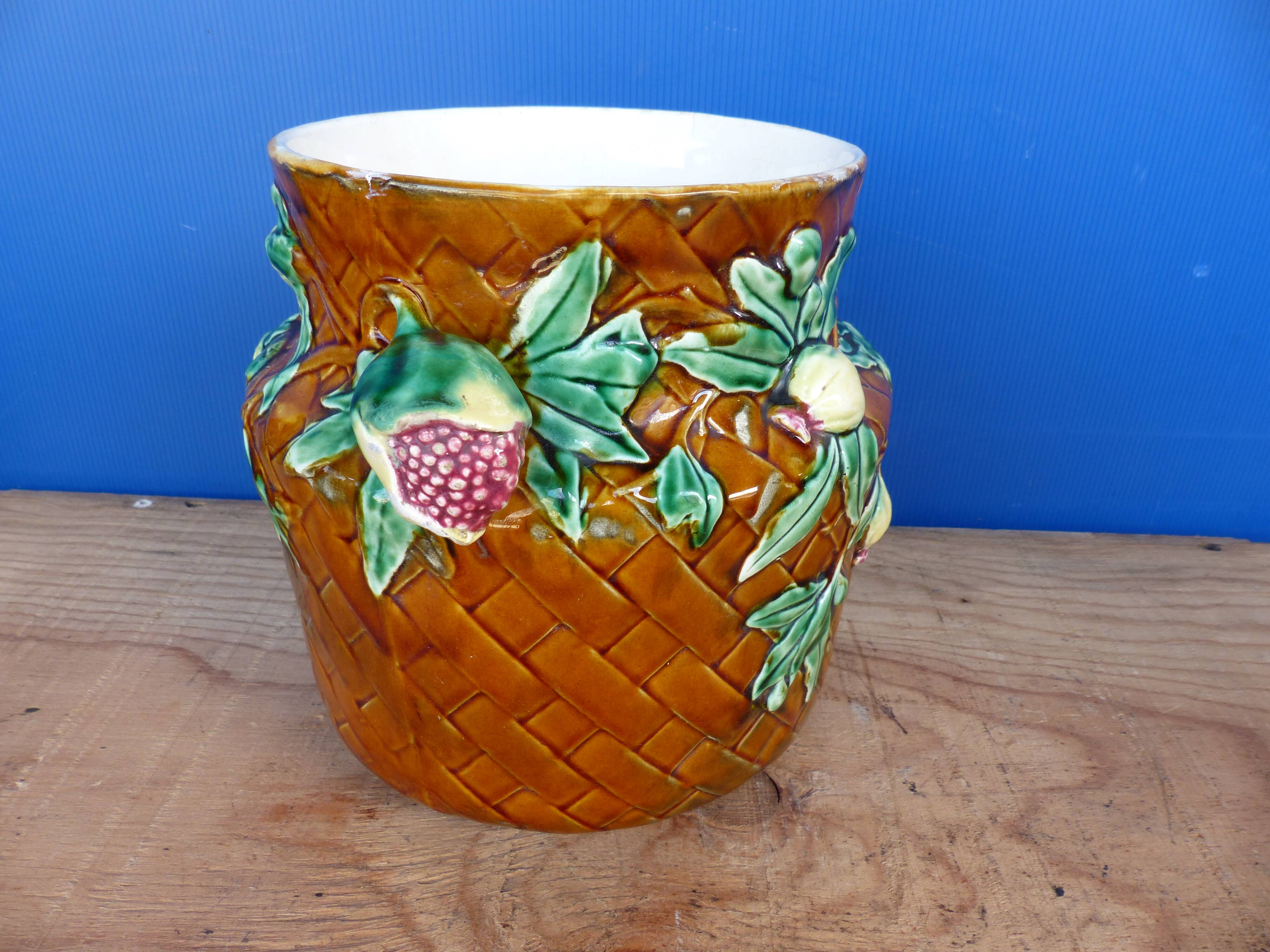 Old salins jar cover kitsch flower vase