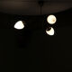 Three-arm brass and glass chandelier from the 1950s