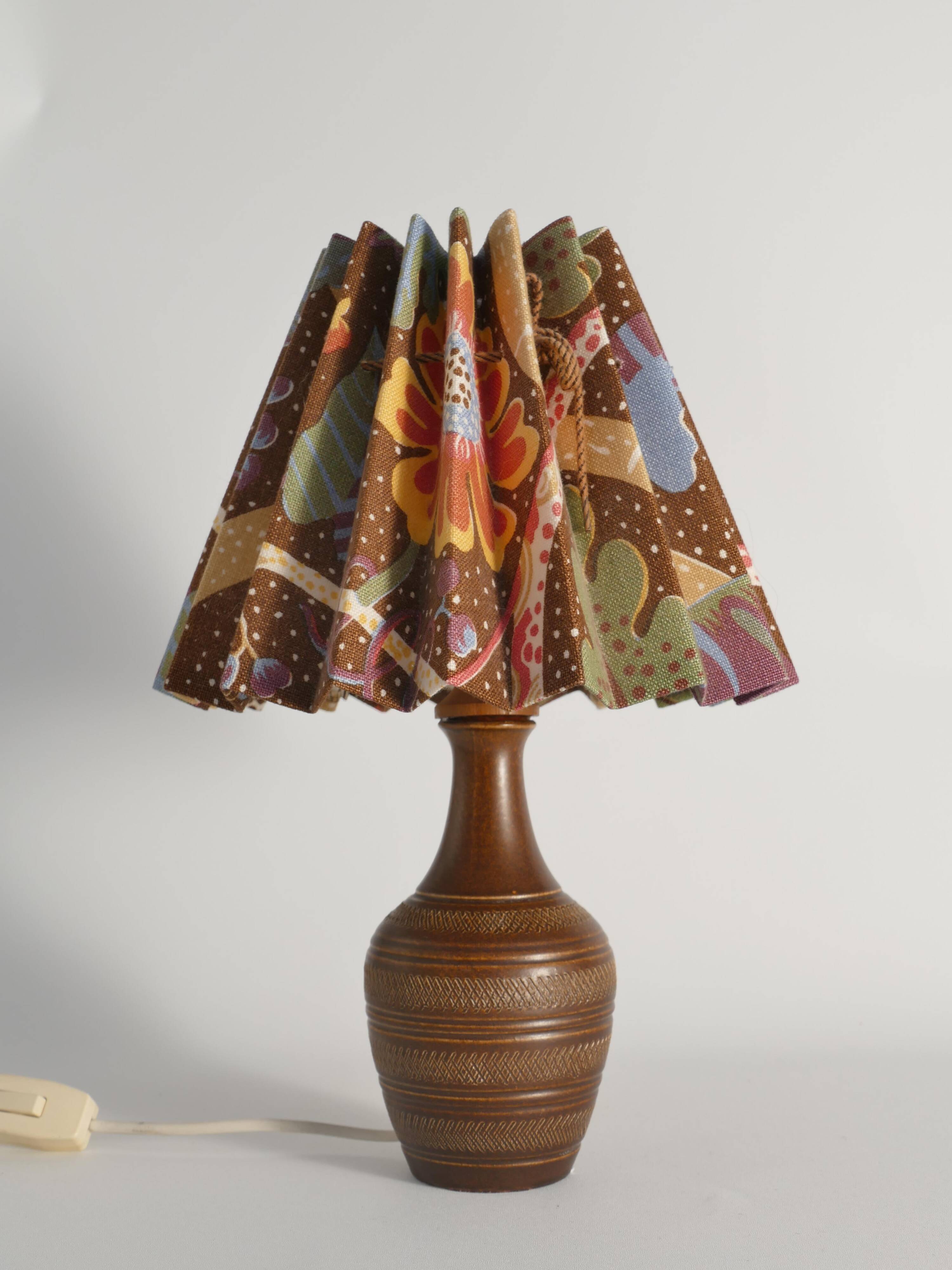 Brown Stoneware Table Lamp, Model number 59617, by Scheurich West Germany 1960s