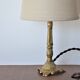 Bedside lamp in gold metal and linen lampshade