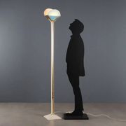 Vintage aluminium and glass floor lamp, Italian design, 1980s.