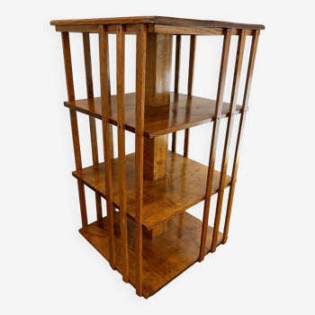 Revolving wooden bookcase