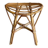 Vintage rattan stool, France 1970s