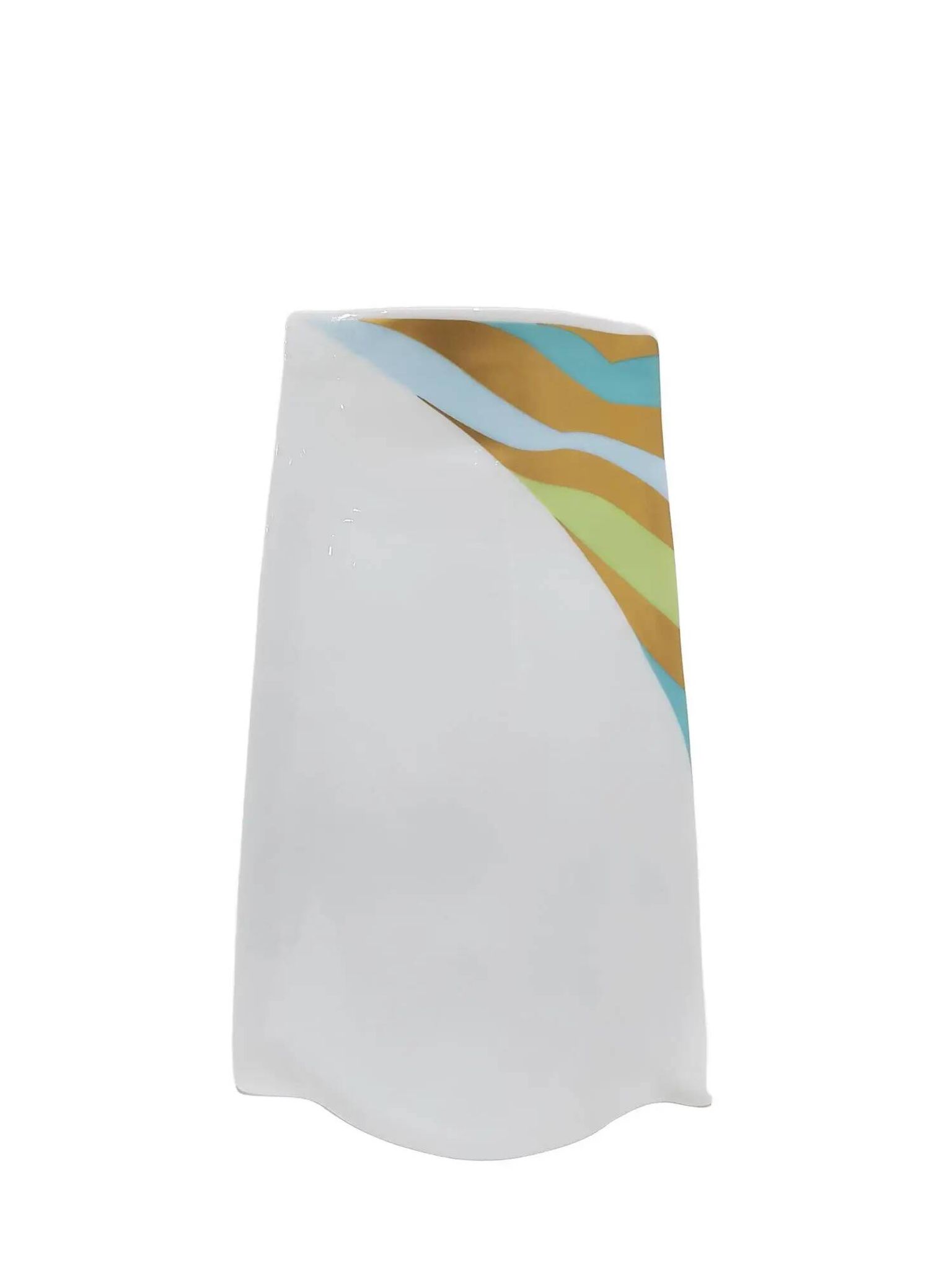 Vase parchment, white porcelain decorated, designed by J. van Loon, Rosenthal, Germany, 1980s.