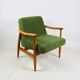Vintage armchair GFM 300-202 designed by J. Kedziorek, 1970s loft style, green boucle - 2 pieces available.