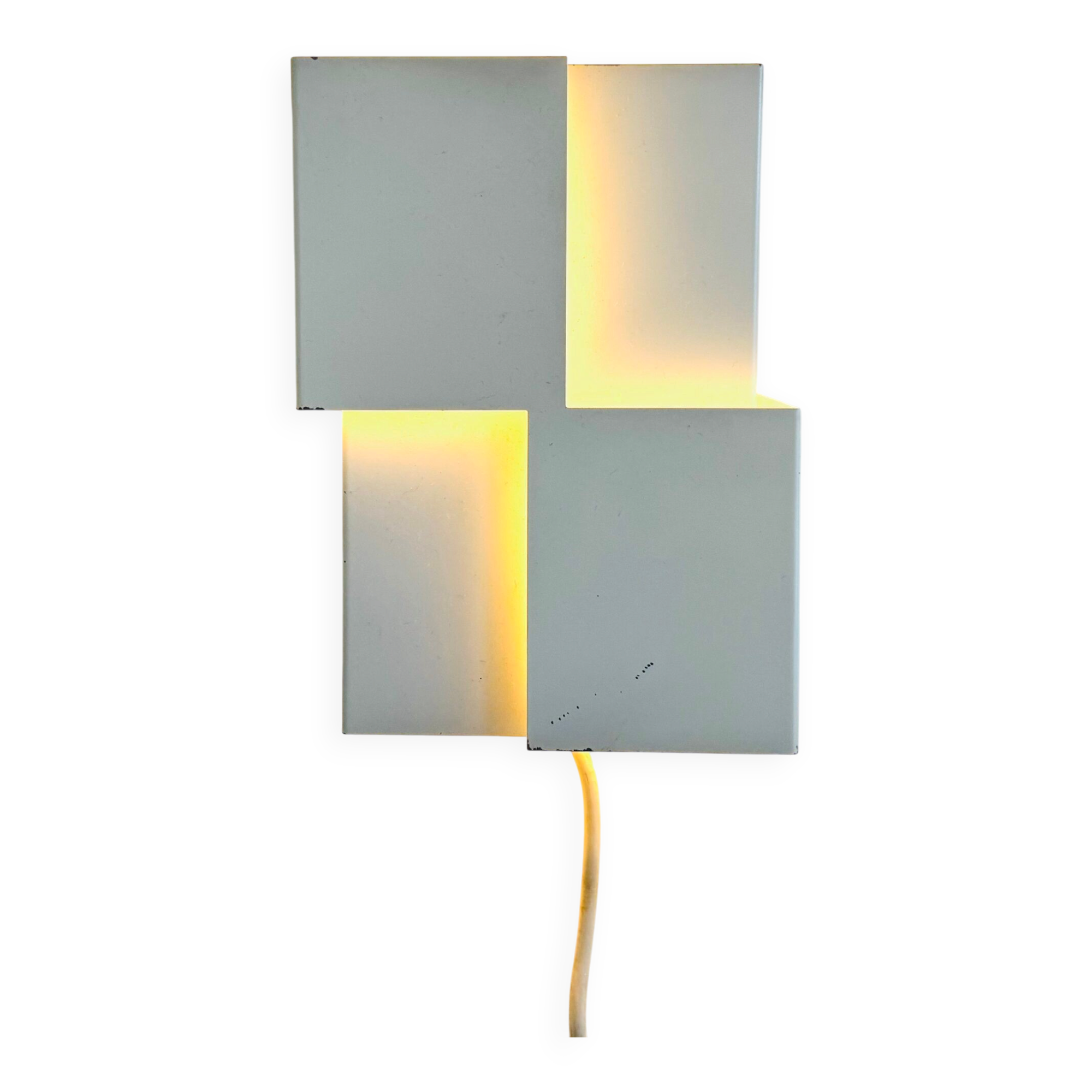 Geometric Square Wall Lamp By J.J.M. Hoogervorst For Anvia Nederland, The Netherlands, 1960S
