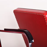 Pair of red Bauhaus armchairs made in ´30s Germany, designed by Anton Lorenz.