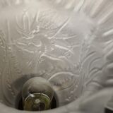 Lamp gilded bronze art nouveau, tulip blown glass with pattern