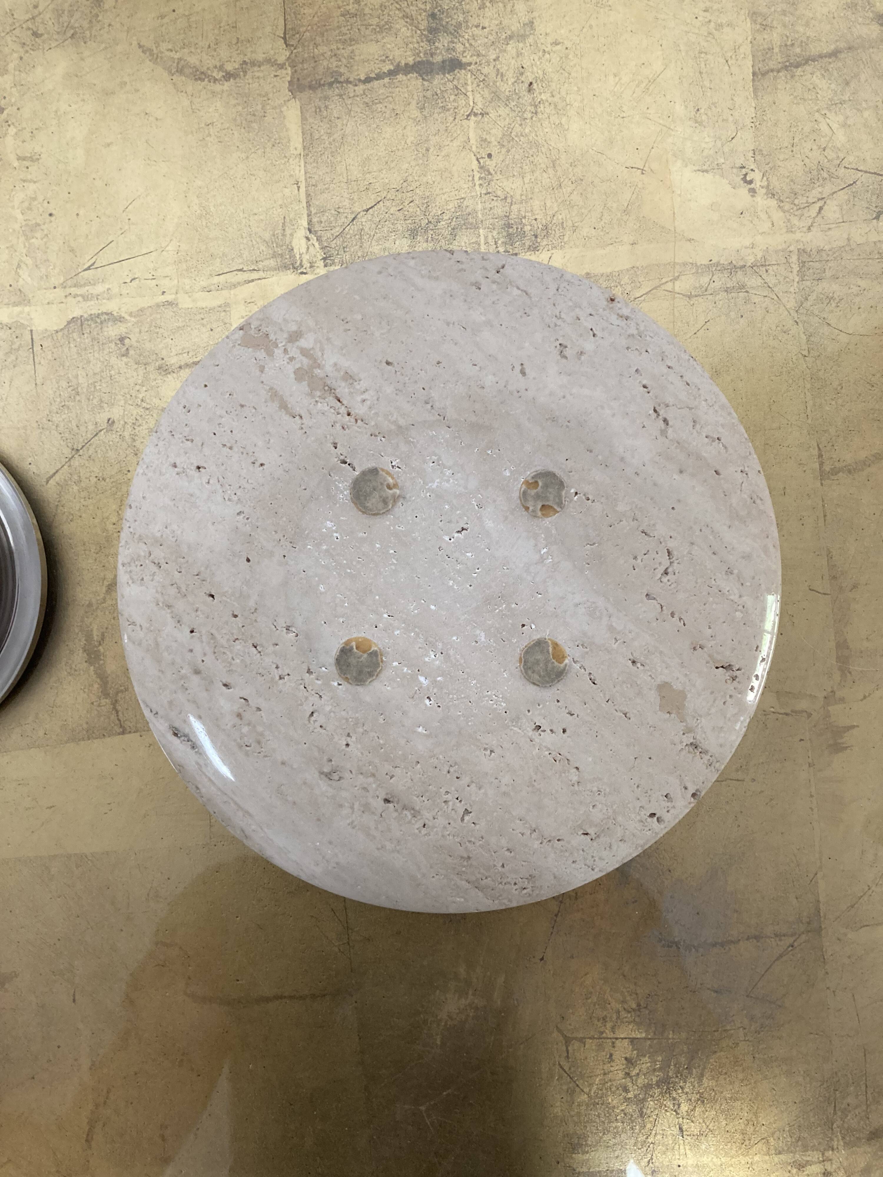 ASHTRAY in MARBLE and METAL CHROME Vintage circa 1970