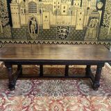 Louis XIII style farmhouse table in solid oak