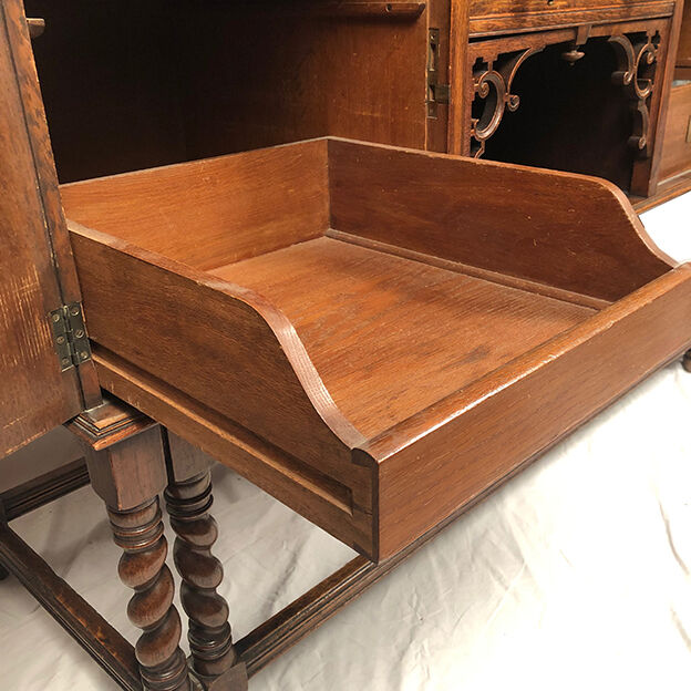 English Renaissance style oak cabinet