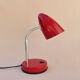 Vintage 80s metal red desk lamp with articulated arm