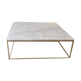 Table basse carrée en marbre blanc Ibiza 90x90