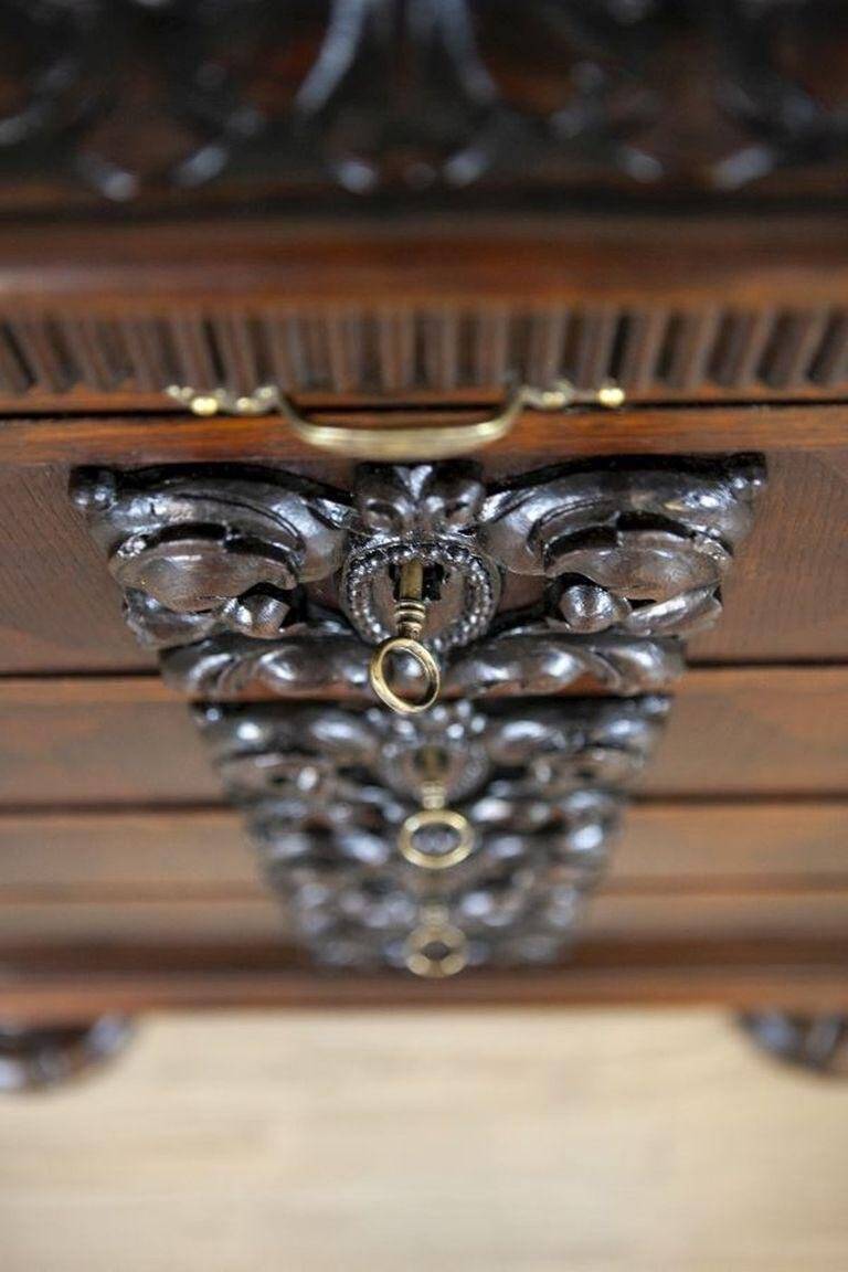 Interwar Oak Sideboard in Dark Brown, 1930s