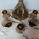 Art Deco liqueur service in smoked glass