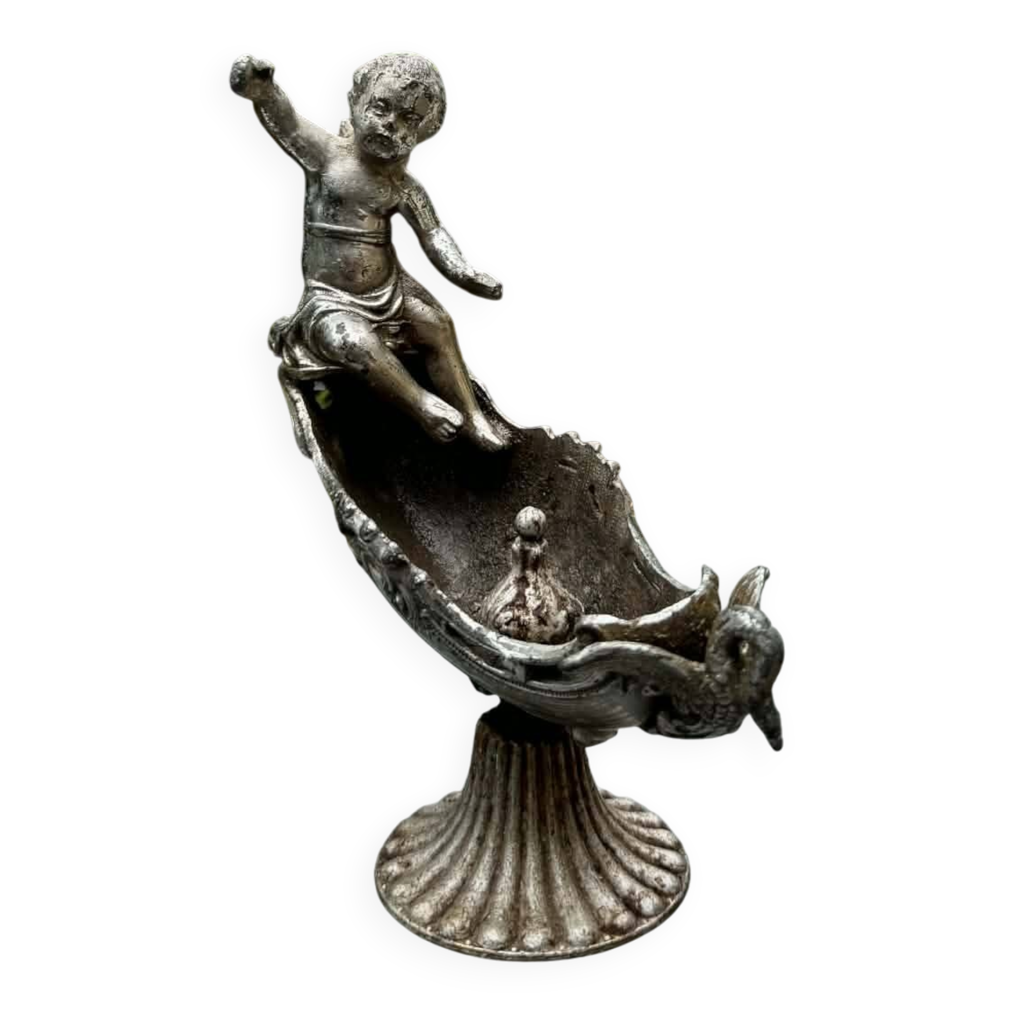 Silver bird fountain Art Nouveau