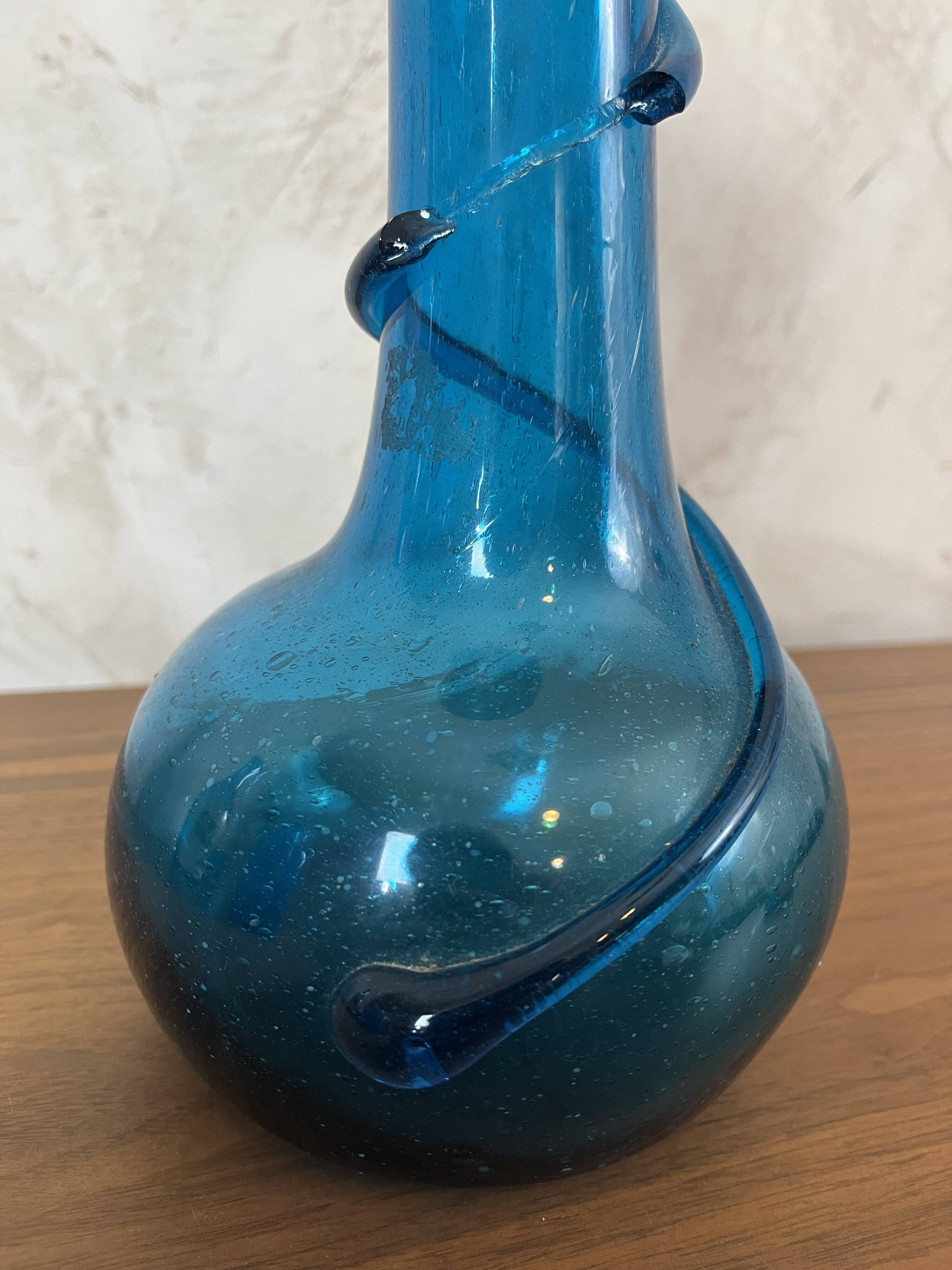 Blue spiral vase