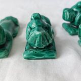 Portes couteaux caniche céramique barbotine émaillé vert