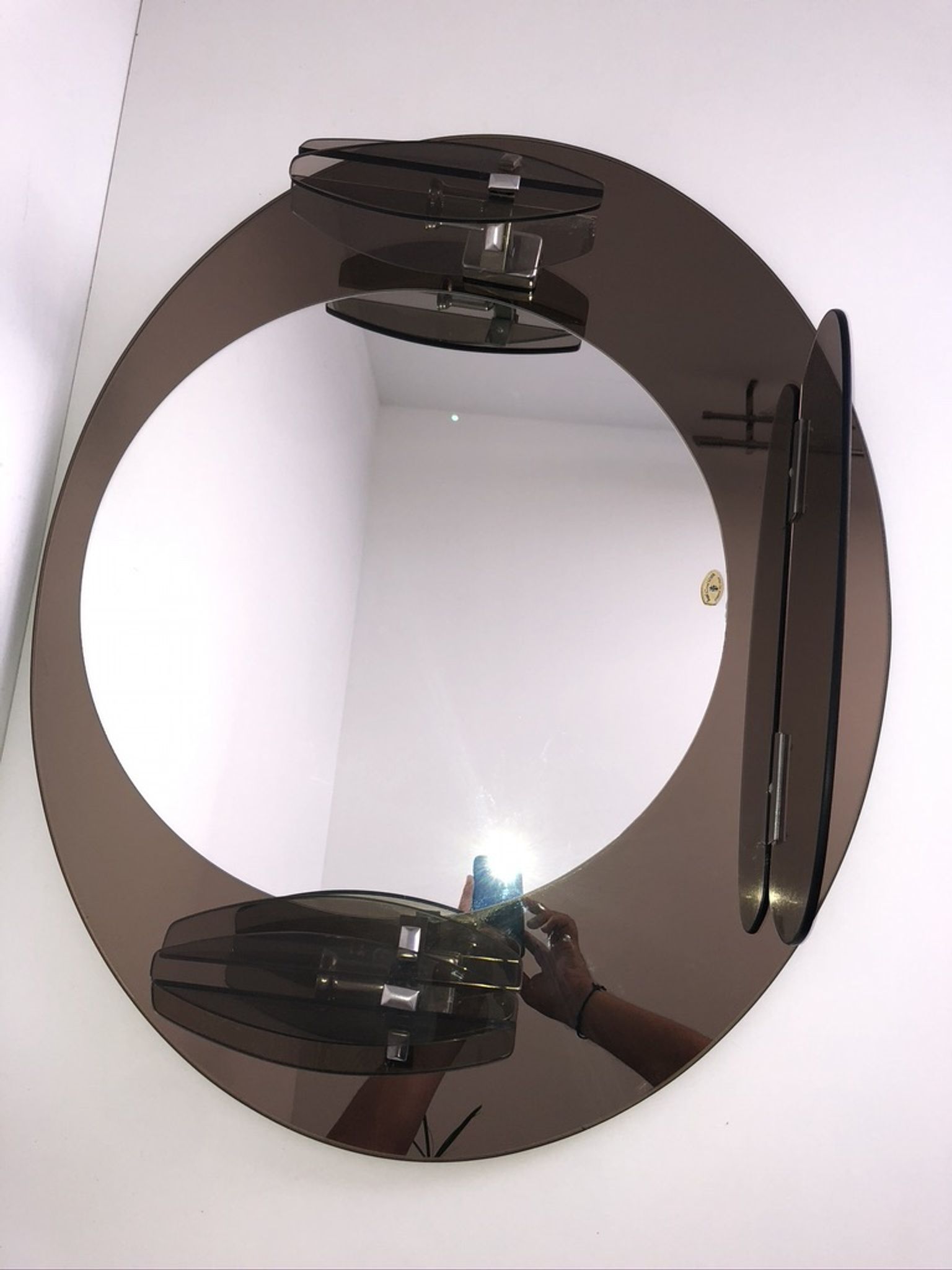 Lupi Crystal Luxor Mirror with 2 integrated wall lights and shelf