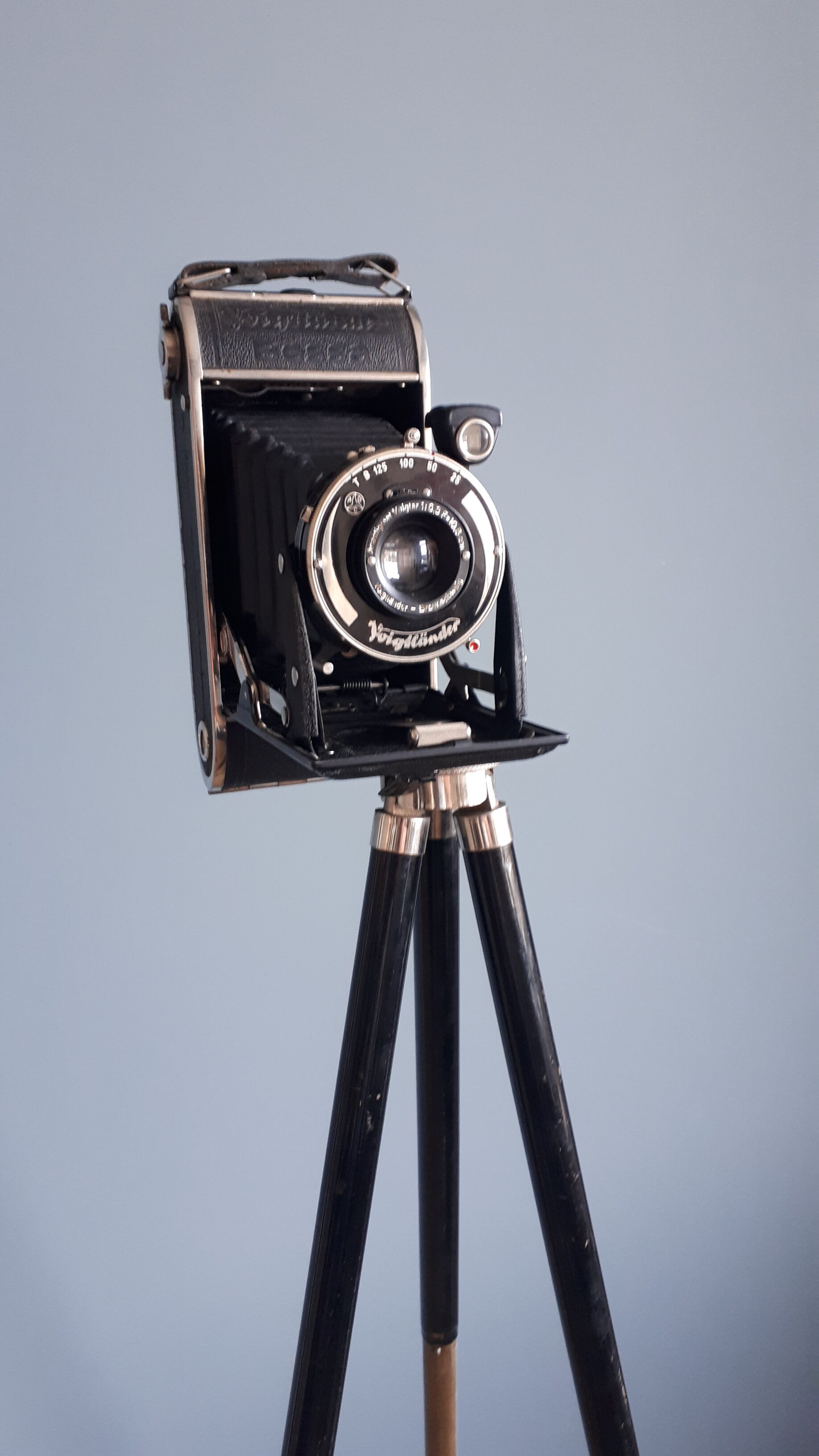 Voigslander camera on brass tripod