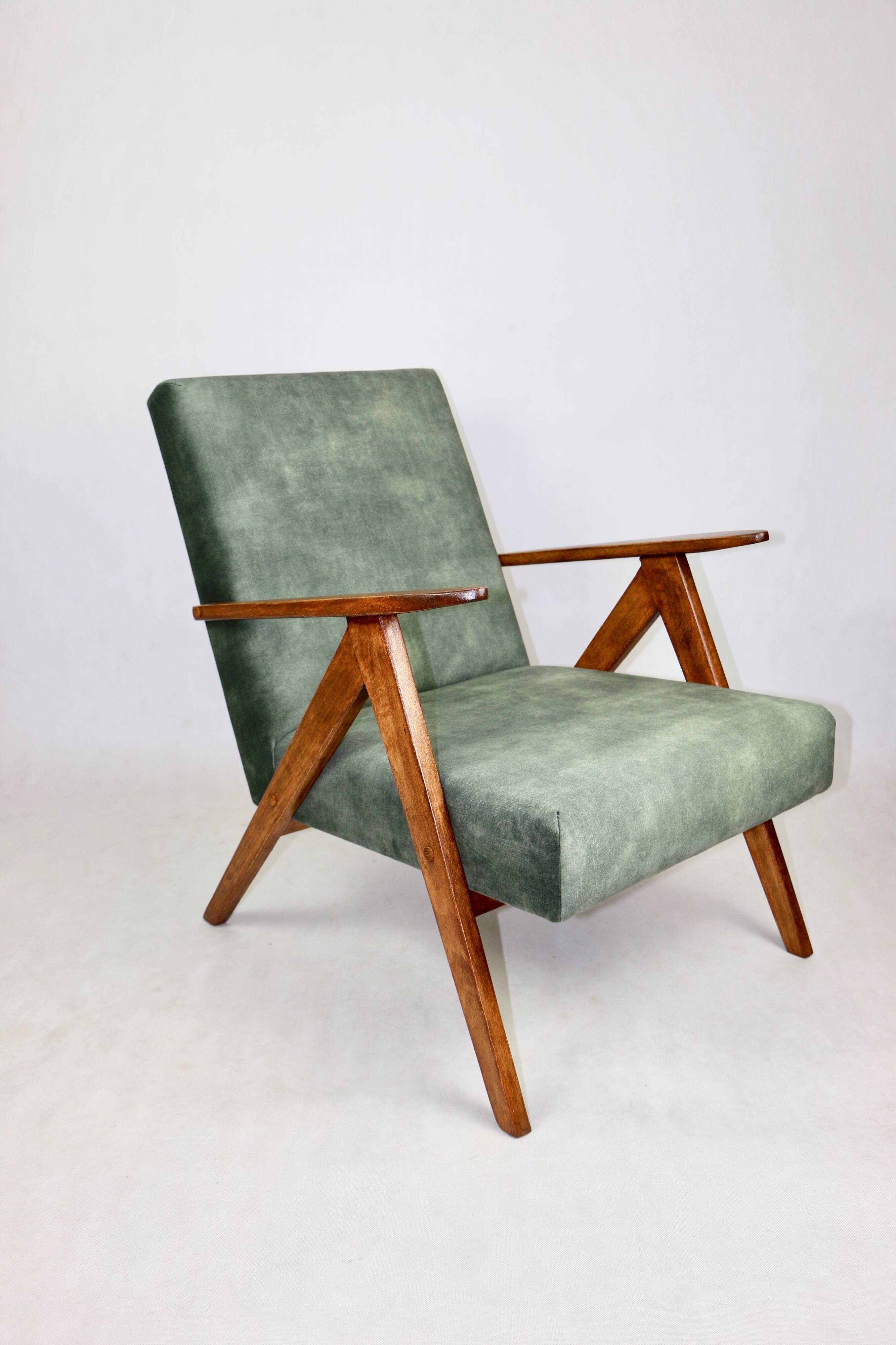 B-310 VAR green olive velvet armchair