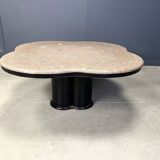 Table basse vintage en granit en forme de trèfle, années 1970