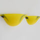 Pair of half-moon wall sconces in yellow glass paste and glass. Year 80 90