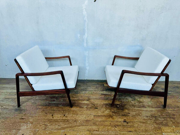 Paire de fauteuils Arne Wahl Iversen années 1960