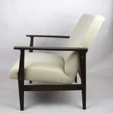 Fauteuil beige velvet années 1970