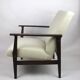 Fauteuil beige velvet années 1970