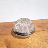 Large flower spike in glass and silver metal