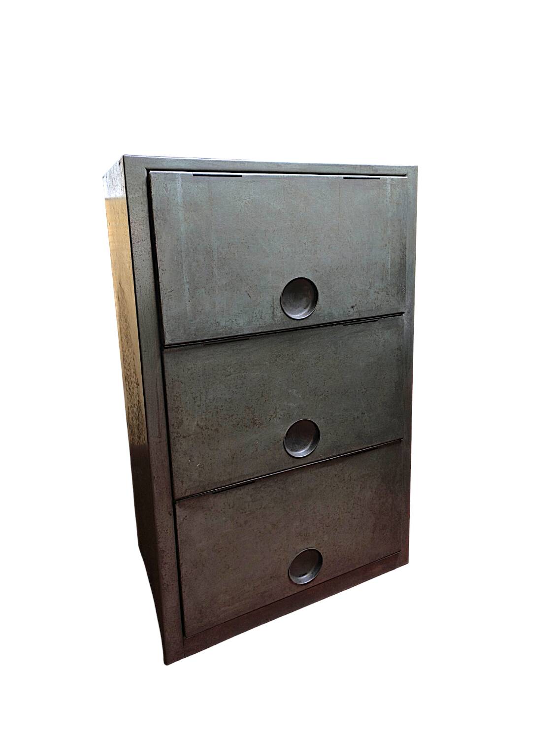 Industrial furniture with sliding flaps
