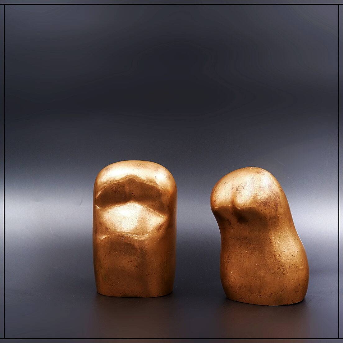 Bronze busts of men and women